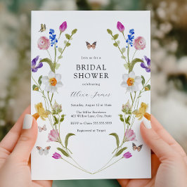 Vår blommor och Butterflies Möhippa Inbjudningar