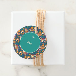 Vår blommor och ekorrar gåvor etiketter