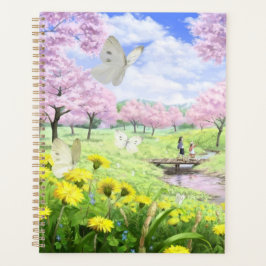 Vår blommor och fjärilar