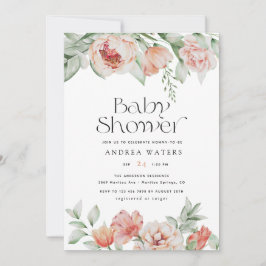 Vår blommor och Grekland | Babyskor Inbjudningar