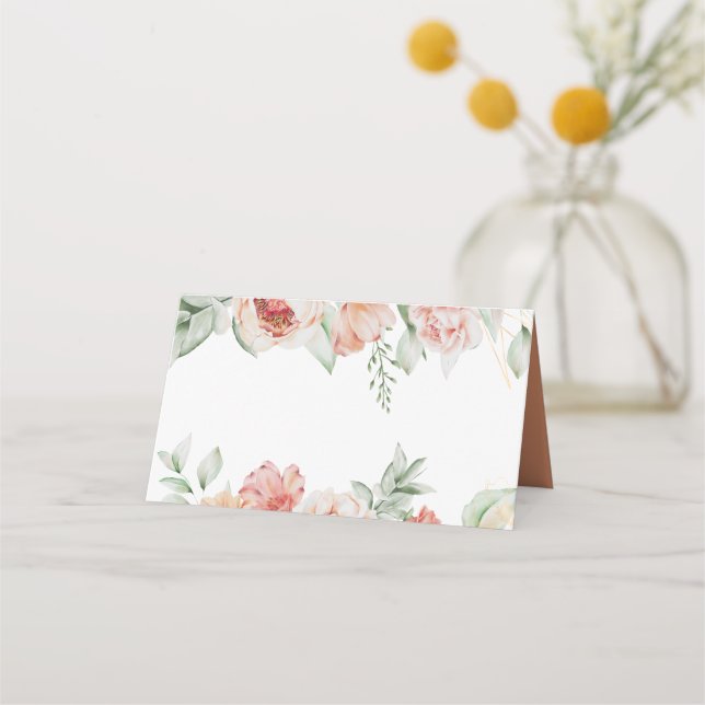 Vår blommor och Grey Anpassningsbar Placeringskort (Framsida)