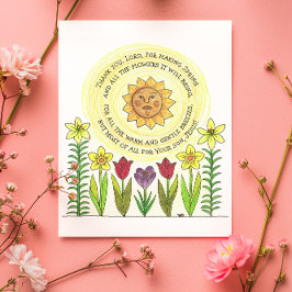 Vår blommor och Jesu inspirationskort Vykort