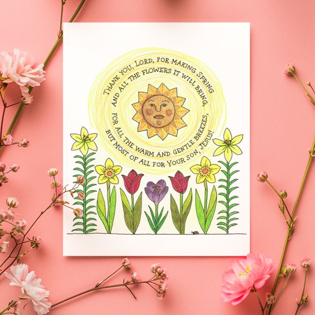 Vår blommor och Jesu inspirationskort Vykort (Skapare uppladdad)