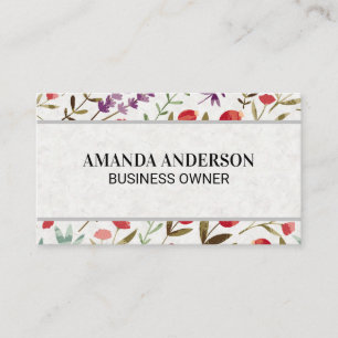 Vår blommor och Löv Decorative Mönster Visitkort