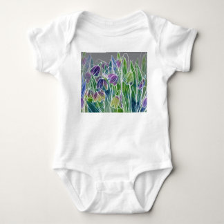 Vår blommor, örter, vattenfärgen, sömlös gräns. t shirt
