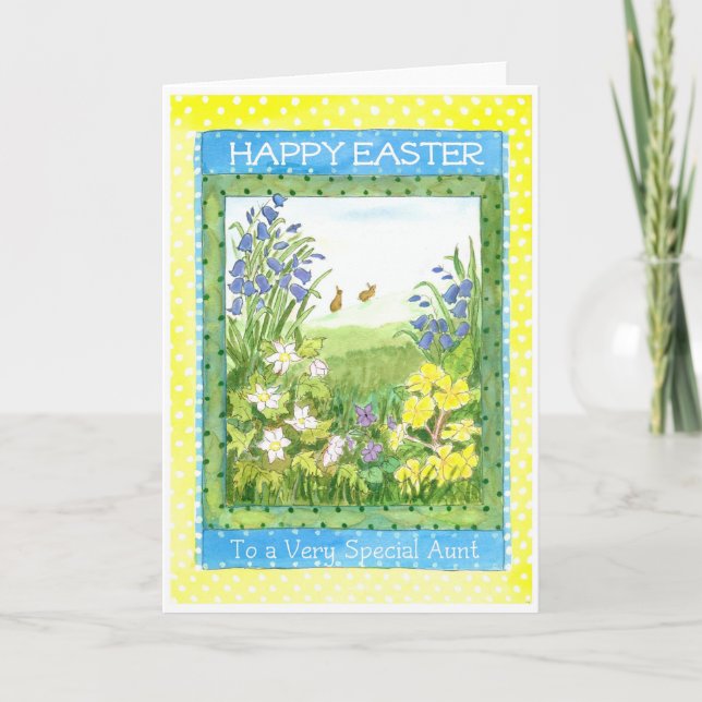 Vår blommor Påsk-kort för ett Moster Helgkort (Framsida)