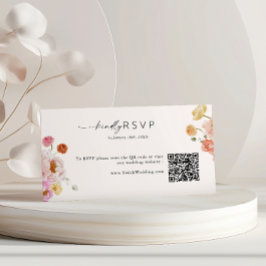 Vår blommor QR-kod OSA Bröllop Tilläggskort