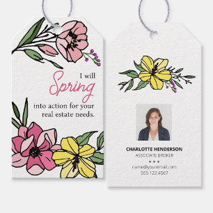Vår blommor Real Gods Client Presentetikett