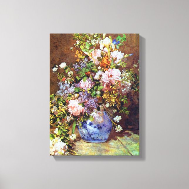 Vår blommor Renoir Fine Art Canvastryck (Framsida)