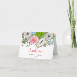 Vår blommor Ro Anemones | Bröllop Tack Kort