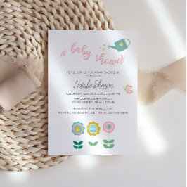 Vår blommor Rosa Butterfly Girl Baby Shower Inbjudningar