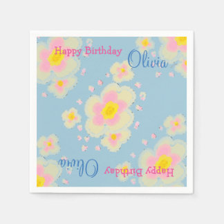 Vår blommor (rosa) pappersservett