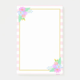 Vår blommor Rosa Rand Post-it® Notes 4 x 6 Post-it Block