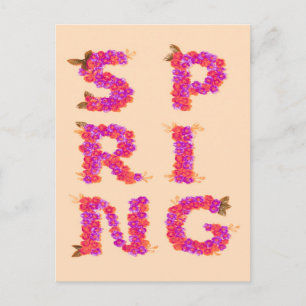Vår blommor Rosa Vykort