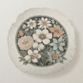 Vår blommor rund kudde