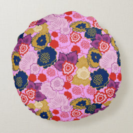 Vår blommor rund kudde