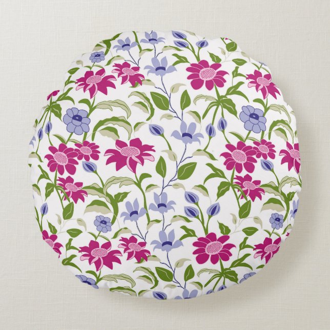 Vår blommor rund kudde (Framsidan)