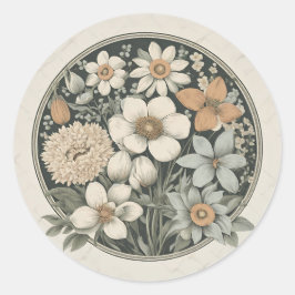 Vår blommor runt klistermärke