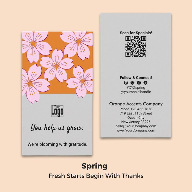 Vår-blommor som du hjälper oss att öka uppskattnin visitkort (Spring Blooms You Help Us Grow Appreciation Card)