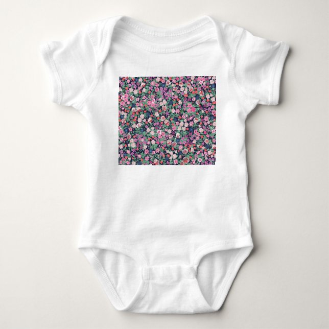 Vår blommor: Sömlös fabriksskrift. T Shirt (Framsida)