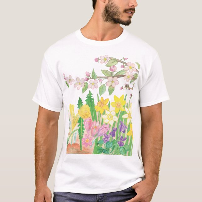 Vår blommor t shirt (Framsida)