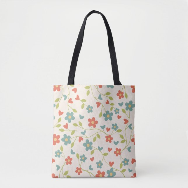 Vår blommor Tote Bag Tygkasse (Framsida)