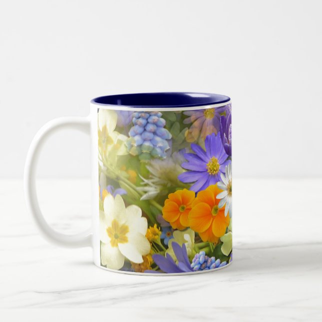 Vår blommor Två-Tonad mugg (Vänster)