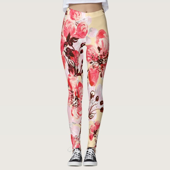 VÅR BLOMMOR U MÖNSTER LEGGINGS (Framsida)