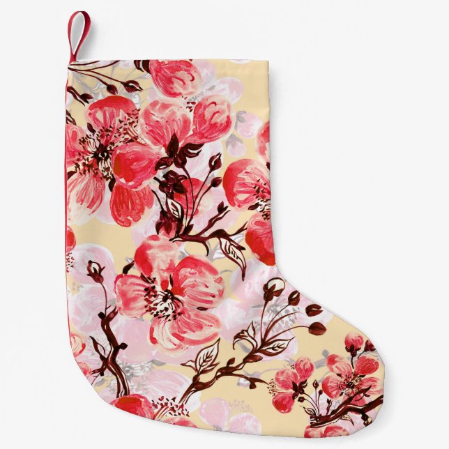 VÅR BLOMMOR U MÖNSTER LITEN JULSTRUMPA (Framsidan)