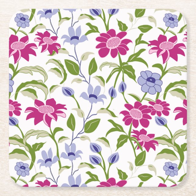 Vår blommor underlägg papper kvadrat (Framsidan)