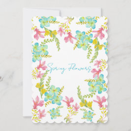 Vår blommor vattenfärg inbjudningar