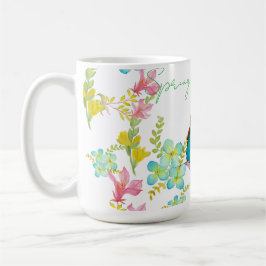 Vår blommor vattenfärg kaffemugg