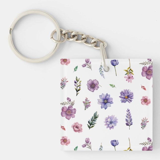 Vår blommor vattenfärgsgrunduppsättning (Framsidan)