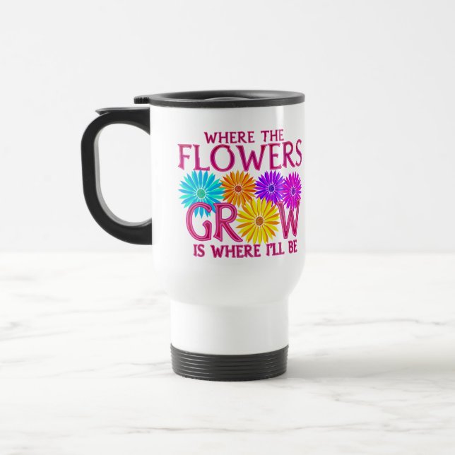Var blommor växer travel mug resemugg (Vänster)