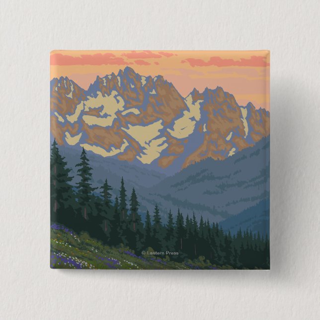 Vår blommor-Vintage resor Poster Knapp (Framsida)