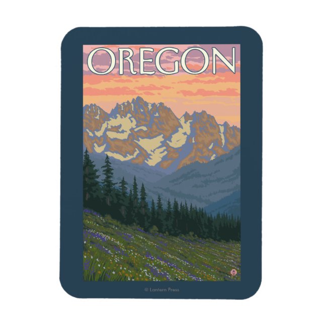 Vår blommor-Vintage resor Poster Magnet (Vertikal)