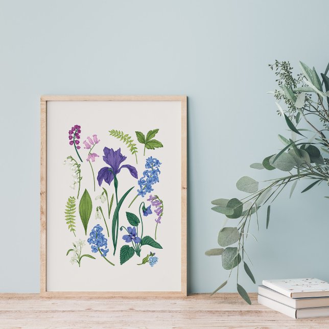 Vår blommor Vintage Stil Poster (Skapare uppladdad)
