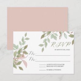 Vår blommor Watercolor Rosa Bröllop OSA Kort