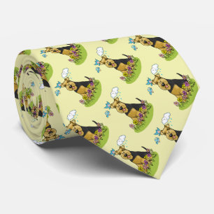 Vår blommor Welsh Terrier Hund med Flowers Cute Slips