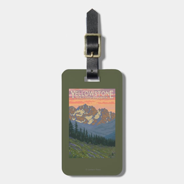 Vår blommor - Yellowstone nationalpark Bagagebricka (Vertikal Framsida)