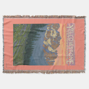 Vår blommor - Yellowstone nationalpark Mysfilt