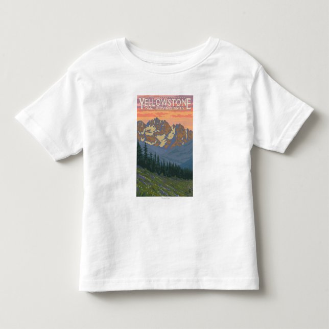 Vår blommor - Yellowstone nationalpark Tee Shirt (Framsida)