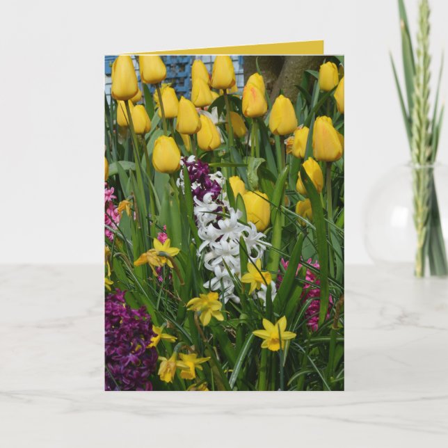 Vår blommorhälsningkort kort (Framsida)