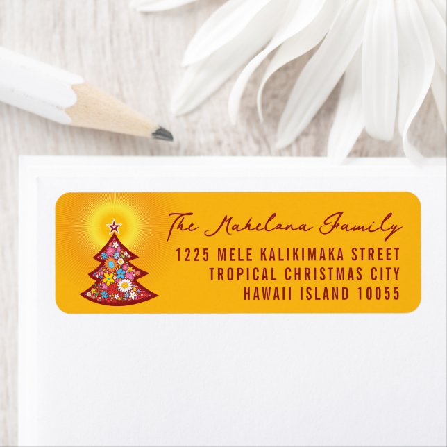 Vår blommorjulgranadressetiketter returadress etikett (Insitu)
