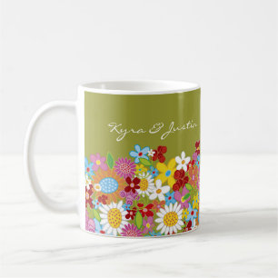 Vår blommormeddelande/gåva/favörmugg kaffemugg