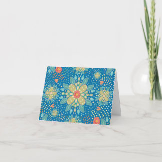 Vår blomster blå mönster design kort