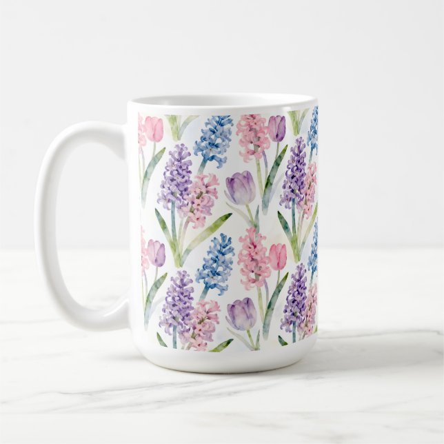 Vår blomster mönster kaffemugg (Vänster)
