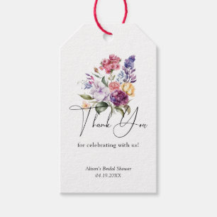 Vår blomsterfärgrik bröllopsfest kärlek i blom presentetikett