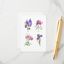 Vår blomstervattenfärg – Botaniska blommor Tilläggskort