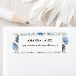 Vår Bloom Bröllop i vid marinblått Blommigt Returadress Etikett